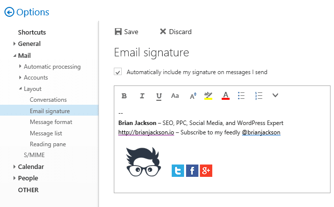 Adding email signature to office web outlook for mac mac