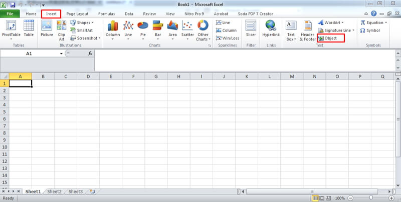 Microsoft excel for mac can insert pdf objects into one